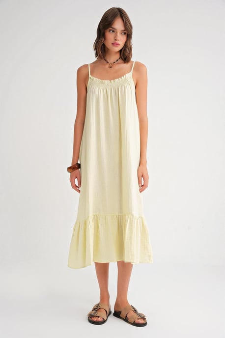 Midi Mousseline Jurk met Rimpeldetail - Image 2