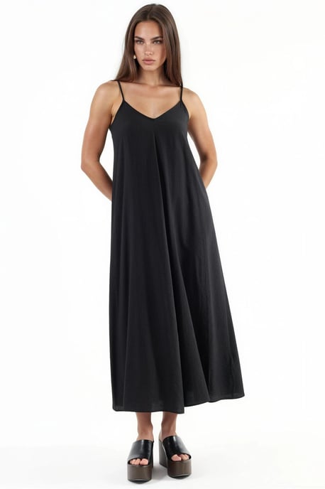 V-hals Midi Slip Jurk - Image 1