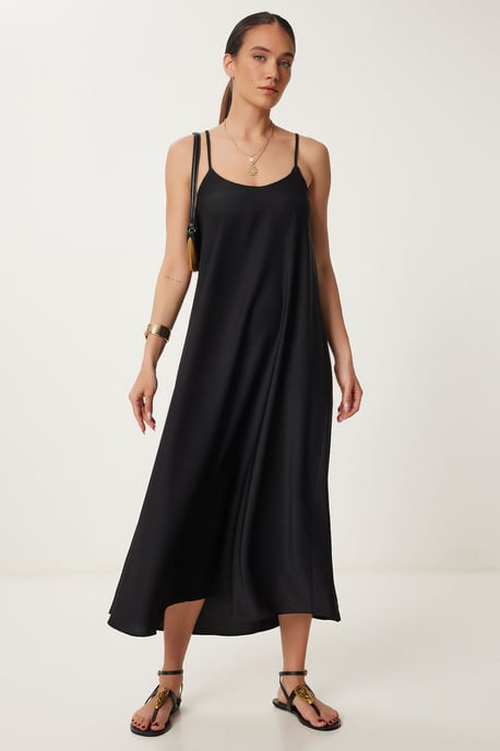 Losse Midi Jurk met U-Hals - Image 2
