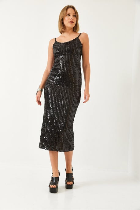 Bandeau Midi Bodycon Jurk met Sequins Details - Image 4