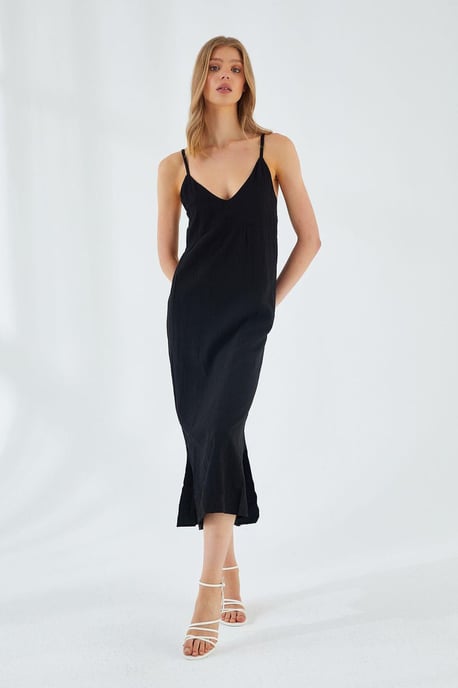 V-hals Split Midi Jurk - Image 3