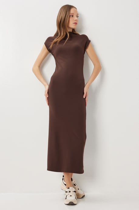 Bodycon midi-jurk met halve turtleneck - Image 2