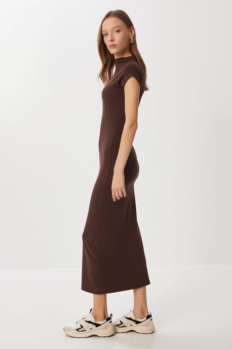 Bodycon midi-jurk met halve turtleneck - Image 3
