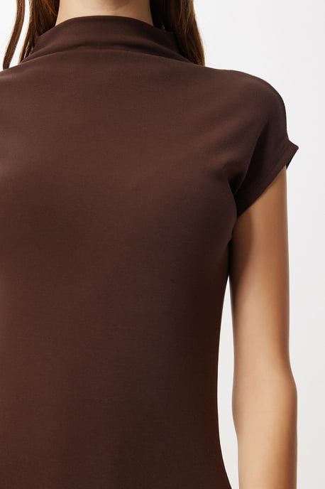 Bodycon midi-jurk met halve turtleneck - Image 4