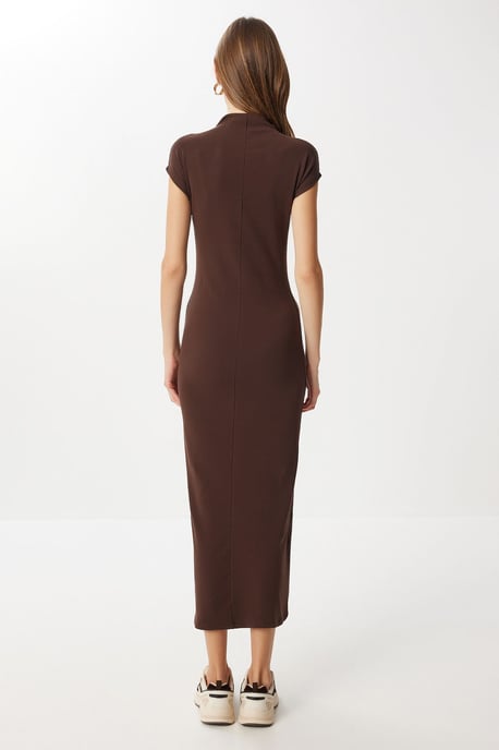 Bodycon midi-jurk met halve turtleneck - Image 5