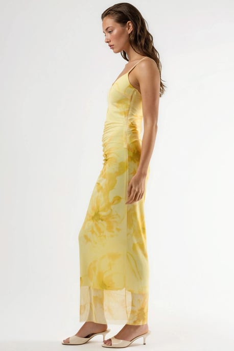 Floral Bodycon Midi-jurk met Drapé - Image 2