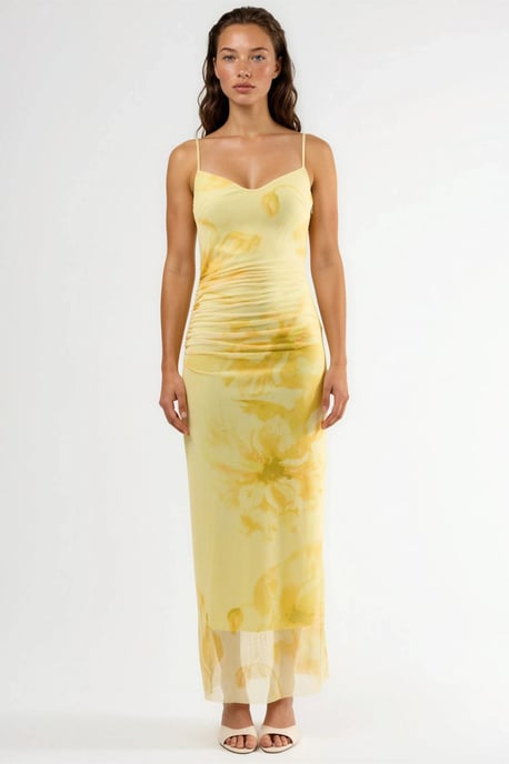 Floral Bodycon Midi-jurk met Drapé - Image 6