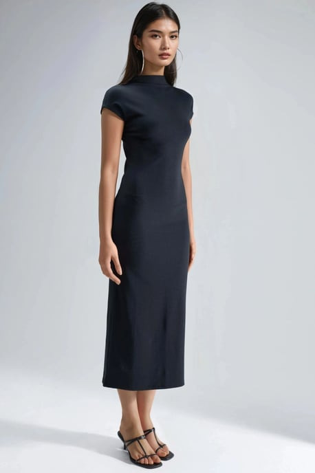 Slim Fit Crewneck Midi-jurk - Image 2