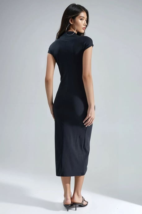 Slim Fit Crewneck Midi-jurk - Image 3