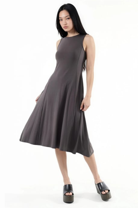 Mouwloze Midi-jurk met Zakken - Image 2