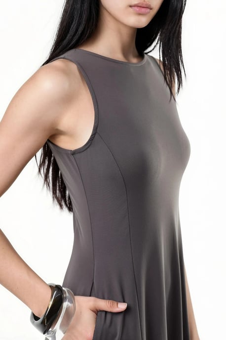 Mouwloze Midi-jurk met Zakken - Image 5