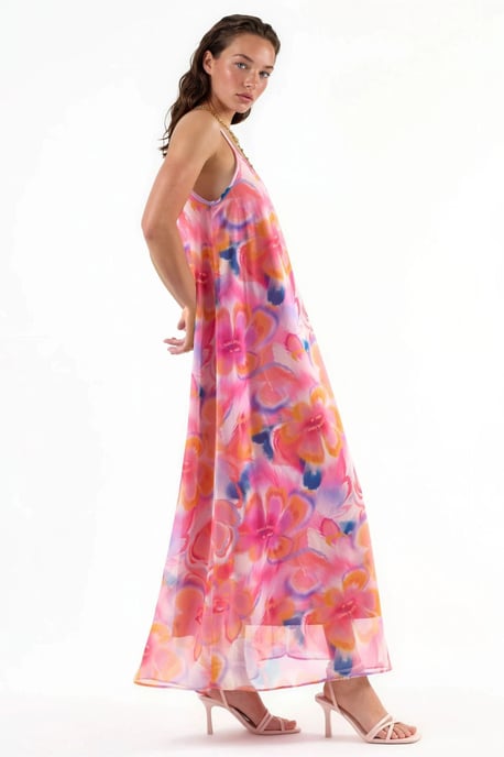 Bloemen U-Kraag Midi Jurk - Image 2
