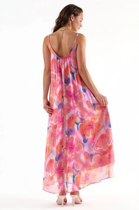 Bloemen U-Kraag Midi Jurk - Image 3