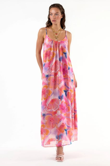 Bloemen U-Kraag Midi Jurk - Image 5