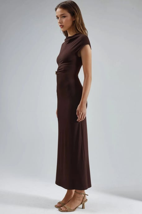 Midi-jurk met stenen accessoire - Image 5