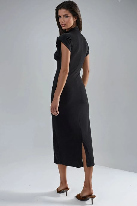 Gewatteerde Midi-jurk met Sleufdetails - Image 2