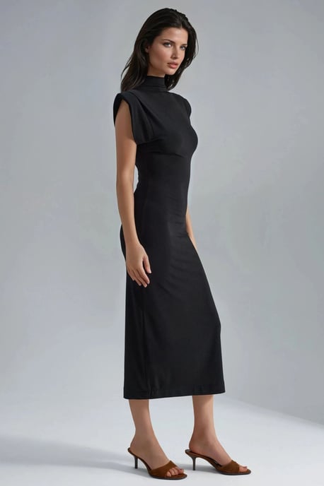 Gewatteerde Midi-jurk met Sleufdetails - Image 3