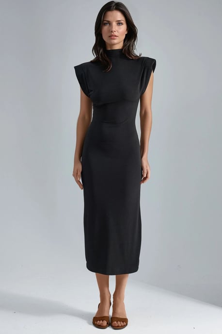Gewatteerde Midi-jurk met Sleufdetails - Image 5