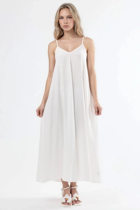 V-Neck Midi Slip Dress - Image 1