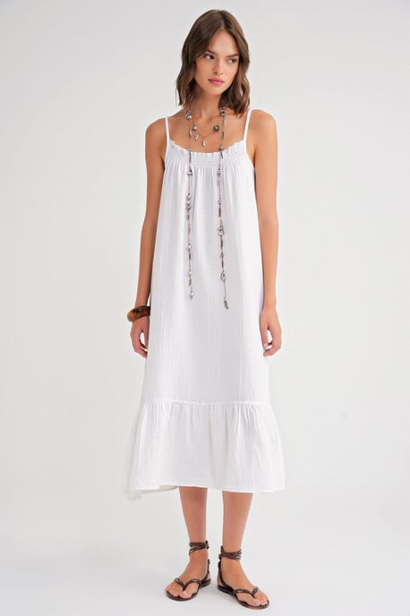 Midi Musseline Jurk met Ruffles - Image 1
