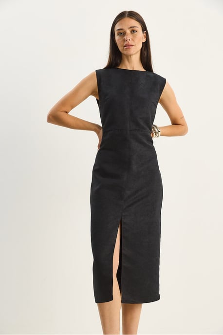 Faux Suede Midi Klänning - Image 3