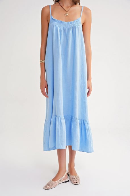 Midi Muslin Jurk met Rimpeldetail - Image 6