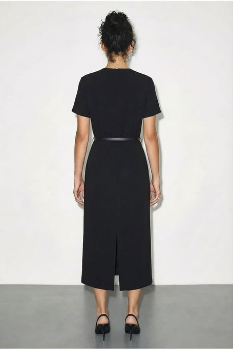 Geveste Midi-jurk met Ronde Hals - Image 4