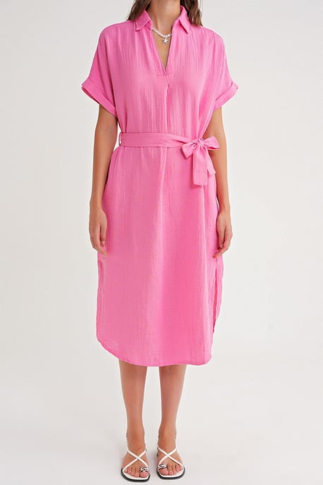 Gestrikt Midi Jurk met Korte Mouwen - Image 6