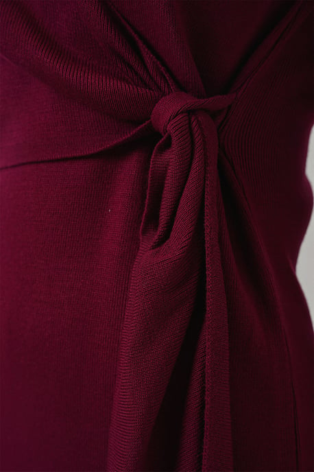 Bodycon Midi-jurk met V-hals en striksluiting - Image 5