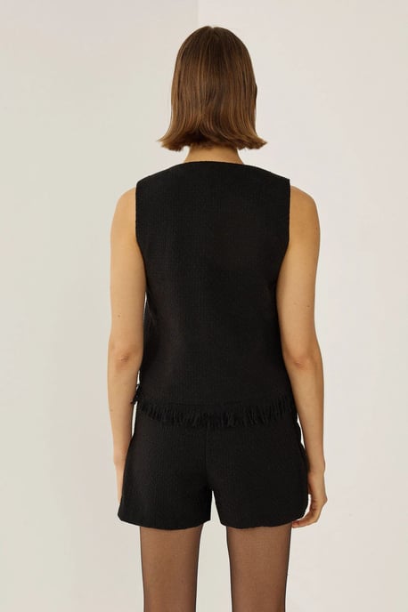 Button Detailed Tweed Vest - Image 6