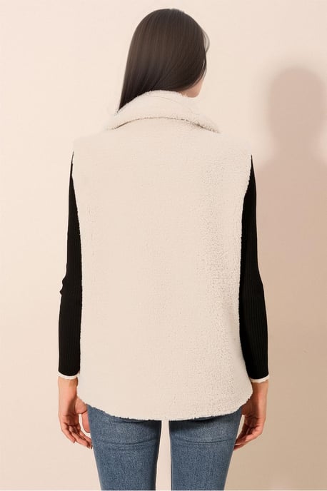Faux Bont Pailletten Zip Vest - Image 3