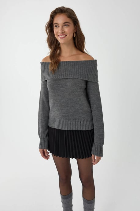 Off-Shoulder Stickad Tröja - Image 2