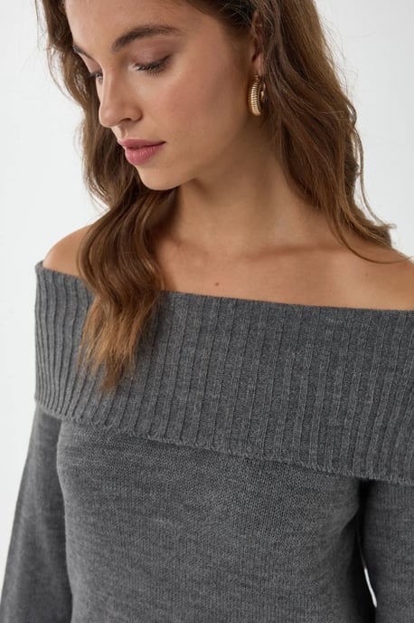 Off-Shoulder Stickad Tröja - Image 5
