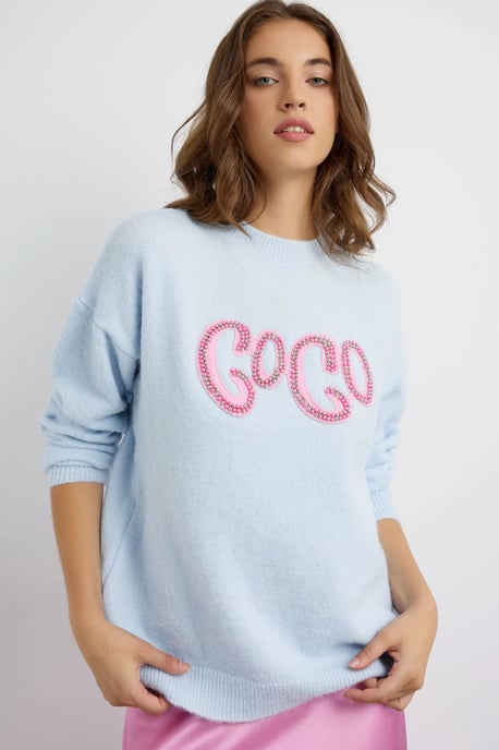 Stone-Embellished Knitted Sweater - Image 2
