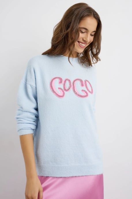 Stone-Embellished Knitted Sweater - Image 3
