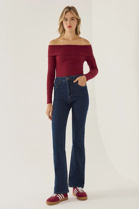 Off Shoulder Jersey Top - Image 2