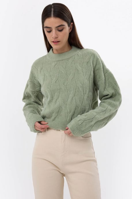 Knitted High-Neck Sweater - Image 1