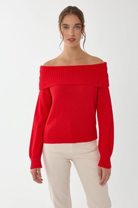 Off Shoulder Knit Sweater - Image 3