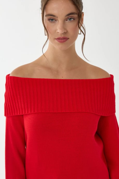 Off Shoulder Knit Sweater - Image 4