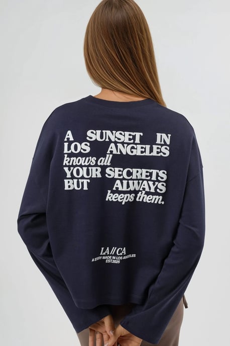 Ontspannen Pasvorm Lange Mouw Crew Neck Top met Achterafdruk - Image 5
