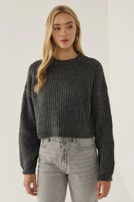 Relaxed Fit Crew Neck Sweater - Image 1