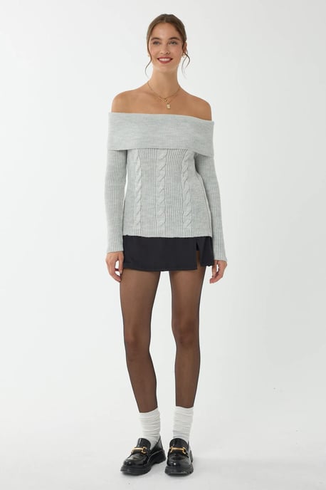 Off-Shoulder Gebreide Trui - Image 2
