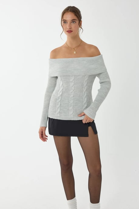 Off-Shoulder Gebreide Trui - Image 4