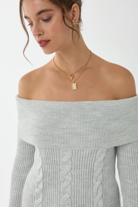 Off-Shoulder Gebreide Trui - Image 6