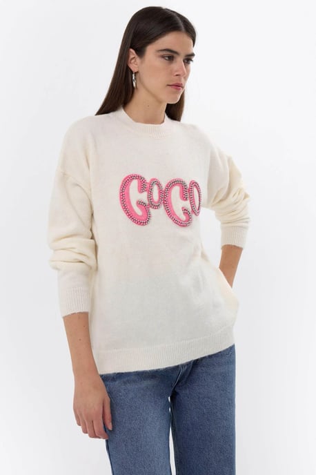 Stone-Embellished Knitted Sweater - Image 4