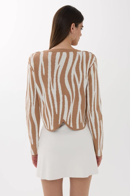 Zebra Print Crew Neck Sweater - Image 5