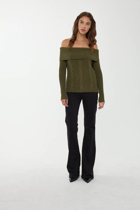 Off-Shoulder Stickad Tröja - Image 2