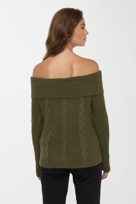 Off-Shoulder Stickad Tröja - Image 4