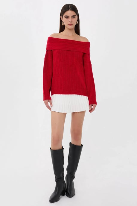 Off-Shoulder Knitted Sweater - Image 2