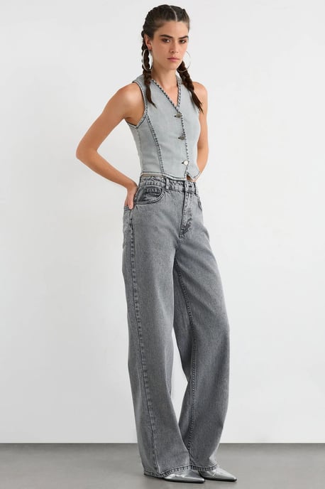 High Waist Wide Leg Jeans - Image 3